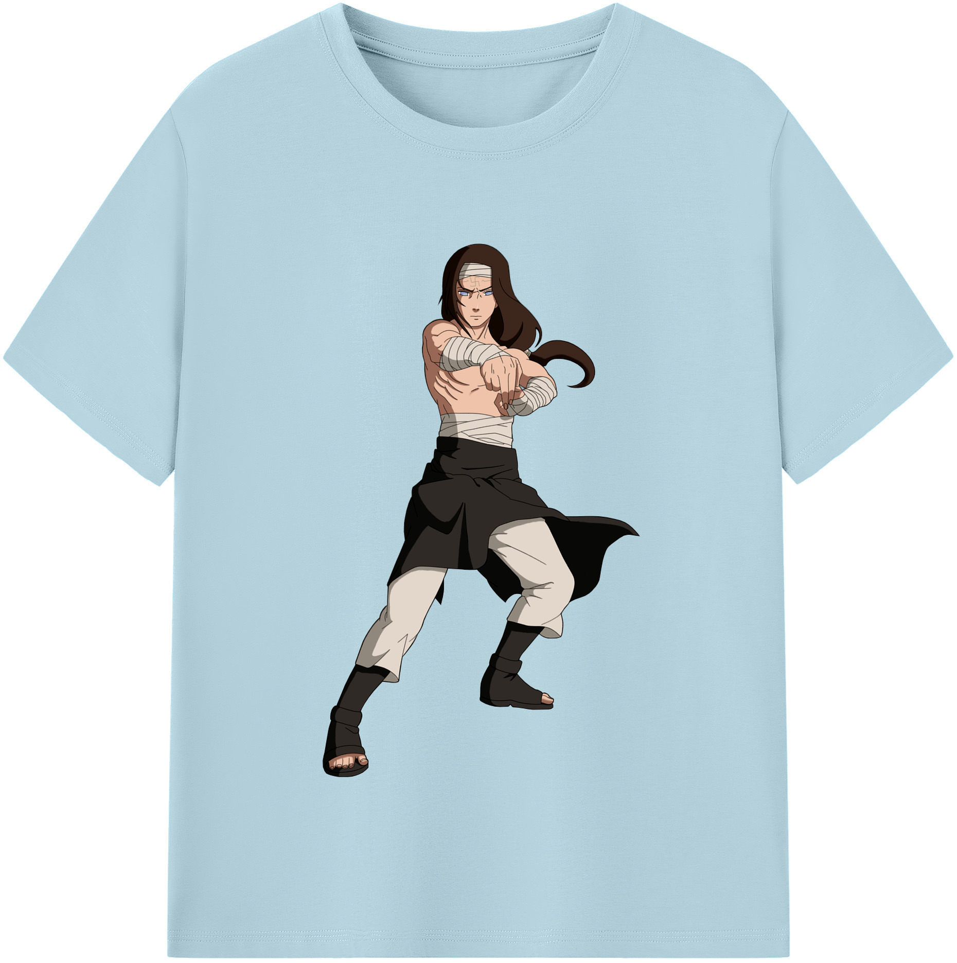 （画像用） NARUTO -ナルト- 日向ネジ Hyūga Neji 綿100％半袖Tシャツ（フロントプリント）